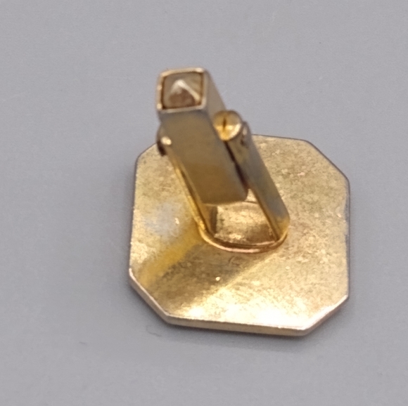 Gold Geometric Pyramid Cuff Links Vintage - Picture 9 of 12